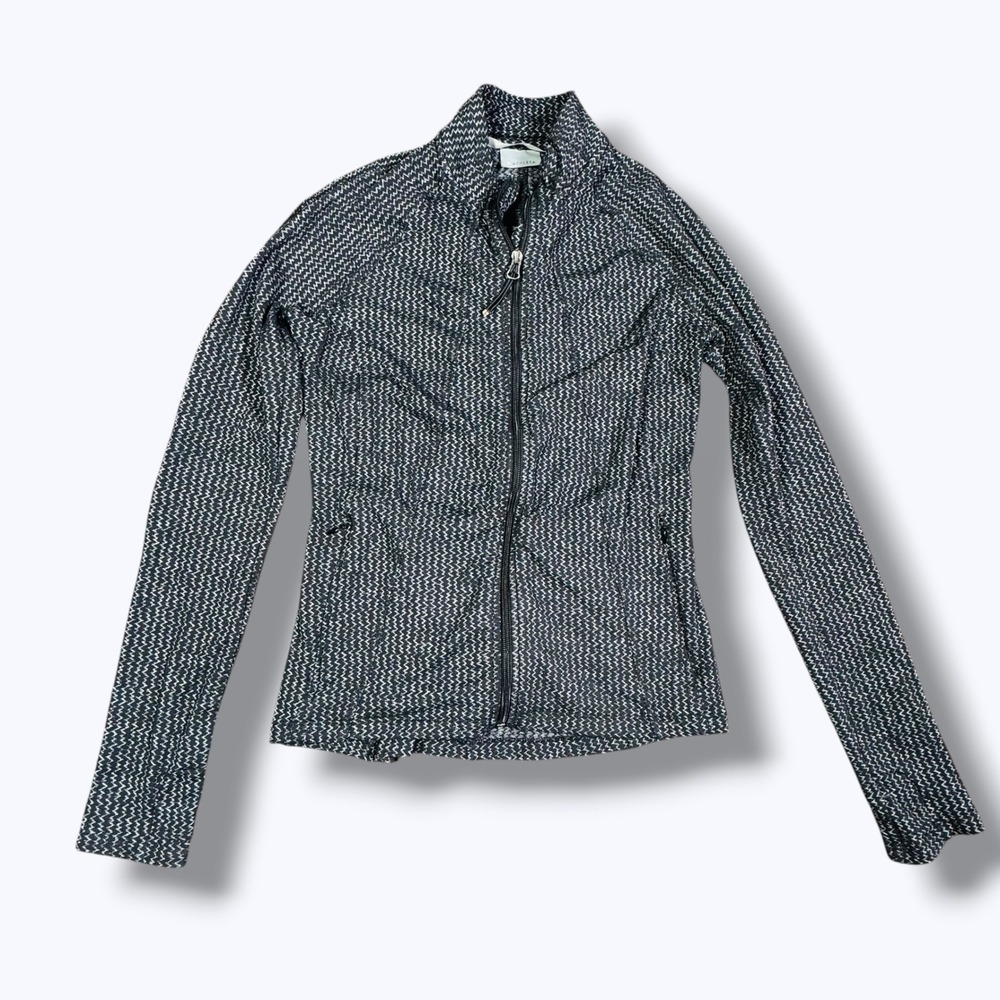 Athleta Heartbeat Hope Herringbone Full Zip Jacket Athleisure Gorpcore Stretchy